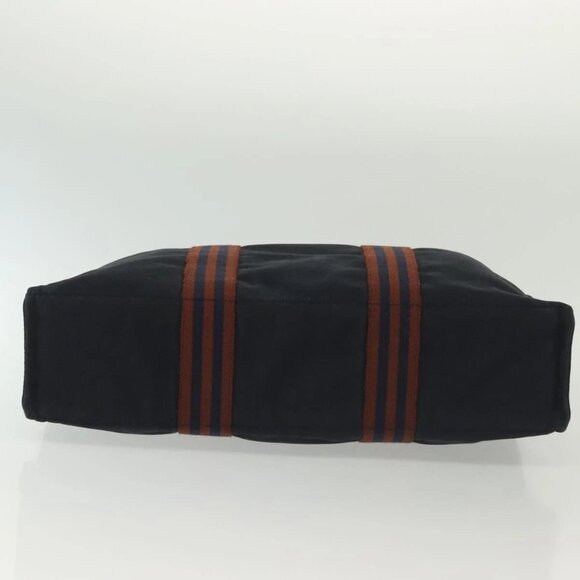 HERMES Fourre Tout MM Hand Bag Canvas Navy Auth 135189 - Picture 7 of 16